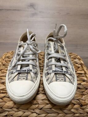 Dior Beige and Cream Logo Low-Top Sneakers